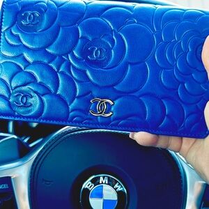 Chanel Camellia Blue Wallet